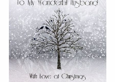 FIVE DOLLAR SHAKE  STARLIGHT AND SNOWFALL RANGE `` To My Wonderful Husband `` Handmade Christmas Card - KZ14