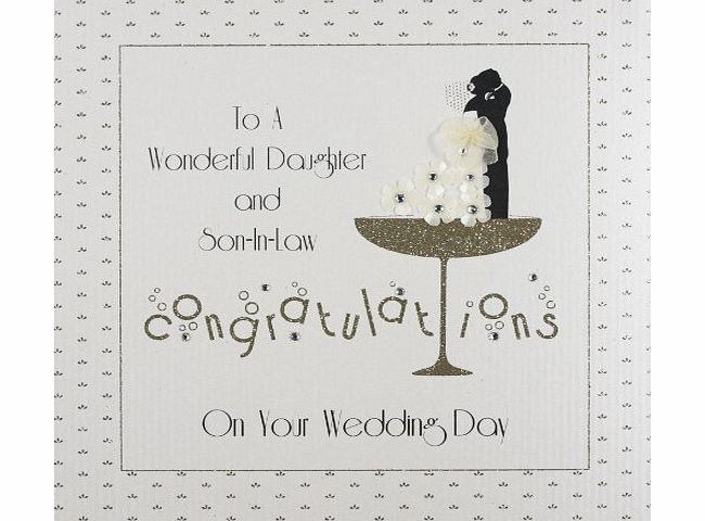 FIVE DOLLAR SHAKE  THE FITZGERALD COLLECTION `` Daughter amp; Son-In-Law - Wedding Day `` Large Handmade Wedding Card - GA44