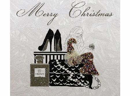 FIVE DOLLAR SHAKE  THE SNOW BALL RANGE `` Merry Christmas `` Handmade Open Christmas Card - XB3