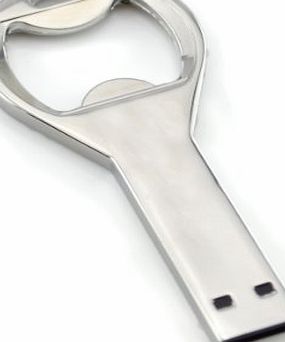 Fives 16GB Big Key Shape USB Flash Drive with Bottle Opener (Silver)