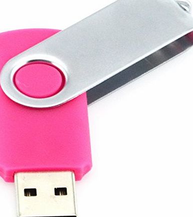 1GB USB 2.0 Flash Drive Memory Stick Fold Storage Thumb Stick Pen Swivel Design (Pink)