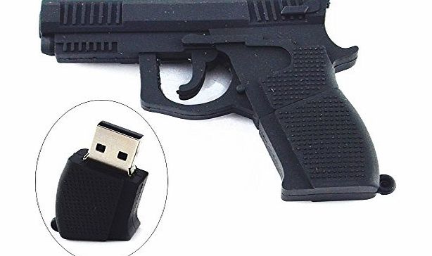 Fives 8GB Handgun Pistol Shape USB Flash Drive (Black)