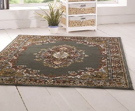 Flair Rugs Element Lancaster Traditional Rug, Green, 180 x 250 Cm