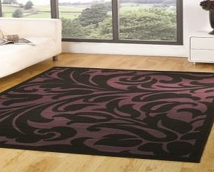 Flair Rugs Element Warwick Black / Purple Contemporary Rug Rug Size: 160cm x 120cm (5 ft 3 in x 3 ft 11 in)