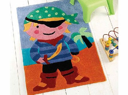 Flair Rugs Kiddy Play Pirate Childrens Rug, Multi, 70 x 100 Cm