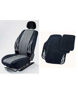Grey Seat Cover and Mat Set