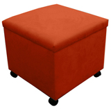 Flame Storage Stool - Clearance Product in Microfibre Russett