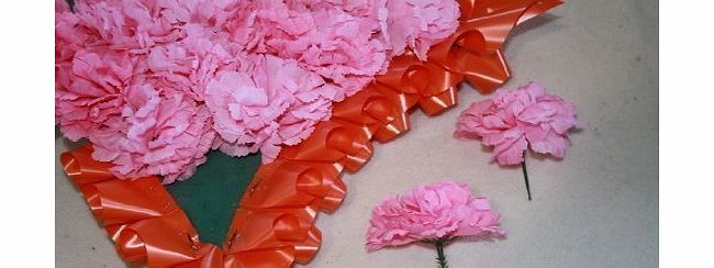 floral supplies 20 BABY PINK silk artificial carnation picks funeral tribute wedding flowers