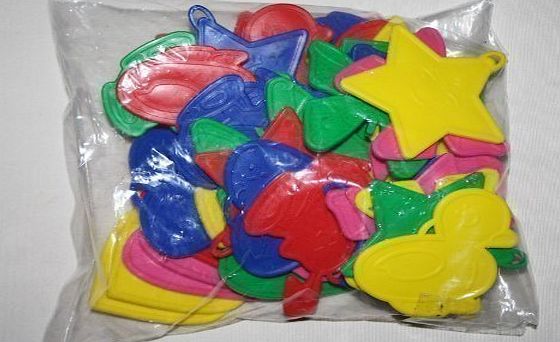 floral supplies 50 PLASTIC WEIGHTS for helium foil balloons BOLD blue yellow green pink