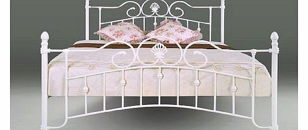 Aurora Metal Bed Frame (with Mattress) - 4ft6 Double - Ivory finished