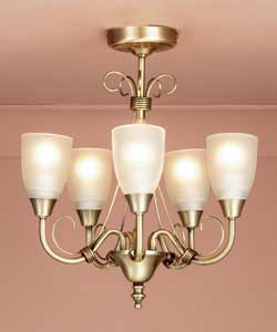 5 Light Antique Brass Ceiling Light