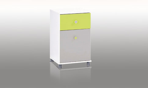 2 draw bedside table - White Lime and Silver