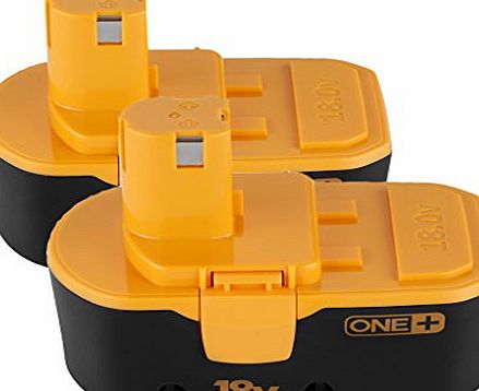 FLOUREON 2Pcs Ryobi 18V 2000mAh Ni-CD Battery Pack High Capacity for Cordless Power Tools Ryobi BPP-1813 ABP1801 ABP1803 BPP-1813 BPP-1815 BPP-1817 BPP-1817/2 BPP-1817M BPP-1820 BPP1817M P100 - 2Pack
