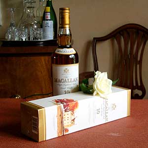 Single White Rose and A Bottle of Macallan