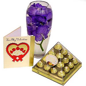 Vanda Orchids- Vase and Ferrero Rocher