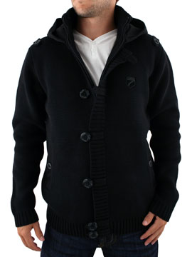 Black Out Of Touch Chunky Hooded Knit