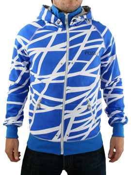 Electric Blue/White Ducktail Hooded Zip