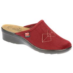 Fly Flot Female ALEX Textile Upper Leather Lining Comfort House Mules and Slippers in Black, Blue, Burgundy