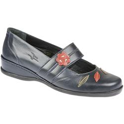 Female CALFLY1100 Leather Upper Leather Lining Casual Shoes in Navy-Rust, Red, Silver-White