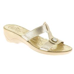 Fly Flot Female Grace Leather Upper Leather Lining Comfort Small Sizes in Gold, Pewter