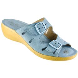 Fly Flot Female Lucy Leather Upper Leather Lining Adjustable in Light Blue
