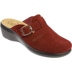 Female Simone Suede Upper Leather Lining Adjustable in Red