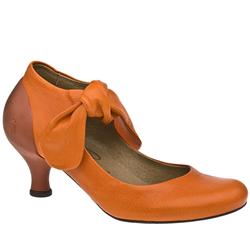Female Clementine Cale Bow Court Leather Upper in Orange