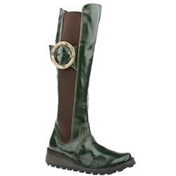Female London Midas Patent Upper Casual in Green