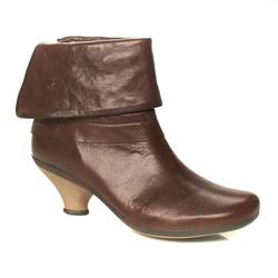 Fly London Female London Viky Leather Upper Ankle in Dark Brown