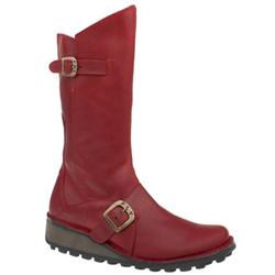 Female Mink Mes Calf Leather Upper Casual in Red