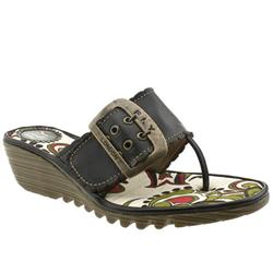Female Tricky Orill Buckle Wedge Leather Upper in Dark Brown