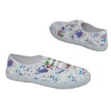Garage Shoes - Canaria - Womens Flat Canvas Shoe - White Paint Size 8 UK