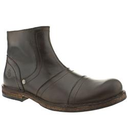 Male Fly London Ronny Leather Upper Casual Boots in Dark Brown