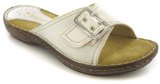 Relax Shoe `Sand 2` Ladies Leather Mule Comfort Sandal Shoes With Buckle Feature - White - 6 UK