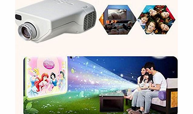  Full Colour Multimedia Mini LED Portable Home Theater with HDMI / USB / VGA / Micro SD / TV Port Whit for PC/Laptop TV Mobile Phone ,PS3, XBOX360, Blu-ray DVD Player, Wii / 16W Real Full HD 