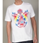 Fly53 Mens Eagle Rainbow Print T-Shirt White