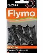Genuine Flymo Plastic Lawnmower Blades x 6 FLY014