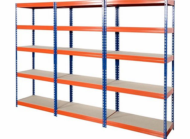 3 x 120cm Wide Extra-Large Warehouse Steel Racking bays / Utility / Shed / Garage Storage System