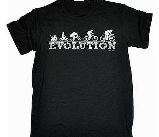 Fonfella Slogans EVOLUTION CYCLING YEARS (M - BLACK) NEW PREMIUM LOOSE FIT BAGGY T-SHIRT - slogan funny clothing joke