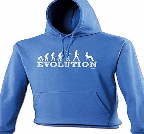 EVOLUTION RETIRED (L - ROYAL BLUE) NEW PREMIUM HOODIE - slogan funny clothing joke novelty vintage retro top mens ladies girl boy sweatshirt men women hoody hoodies fashion urban cool geek shirt retir