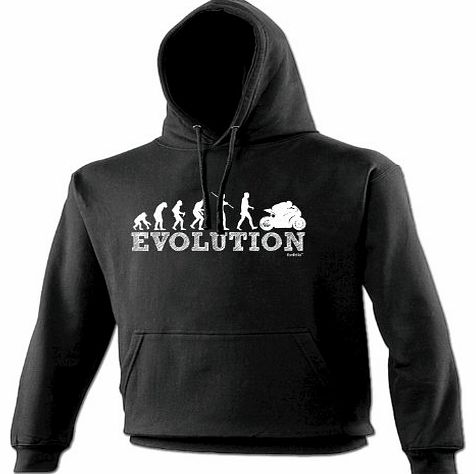Fonfella Slogans EVOLUTION SUPERBIKE (5XL - BLACK) NEW PREMIUM HOODIE - Slogan Funny Clothing Joke Novelty Vintage re
