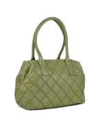 Olive Green Quilted Nappa Leather Doctor-Style Bag