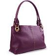Two-in-One Purple Leather and Fuchsia Suede Satchel Bag