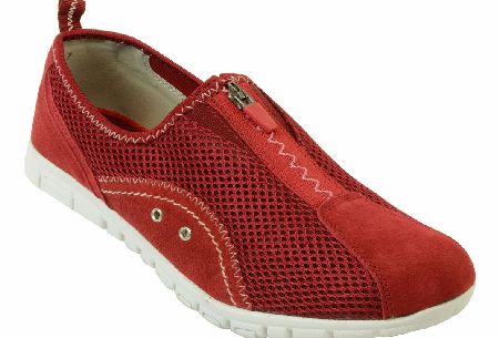FOOT THERAPY Brenda 2 Red Suede Trainer
