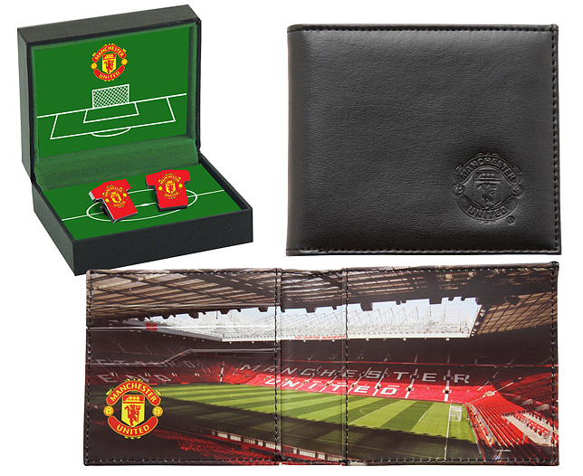 football Cufflinks and Stadium Wallet - Manchester United - Buy Set Save andpound;5