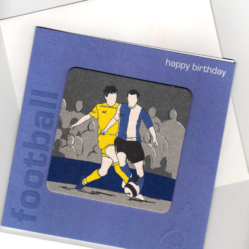 Football Happy Birthday Card with detachable Drinks Coaster
