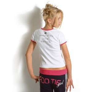 Footie Girl Top of the Table T- Shirt White/Pink