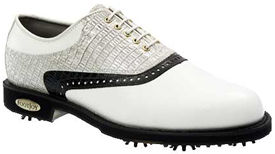 Footjoy Classics Tour White Pebble/Pearl Lizard Print/Black Smooth 51849 Golf Shoe