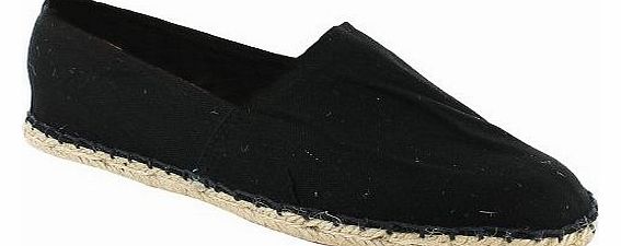 New Mens Casual Espadrilles Canvas Pumps Plims Flat Shoes Sizes UK 6 7 8 9 10 11, Black, UK 10