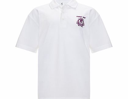 Forest Preparatory School Unisex Polo Shirt, White